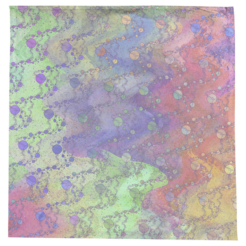Nappe carrée abstraite leffel, Rose / mauve / vert