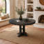 Table de salle à manger ronde extensible de style campagnard pour cuisine ou salle à manger (noire)-249157910