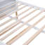 Grand lit plateforme avec rangement et tablettes gigognes, blanc