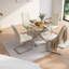 Ensemble de table de salle à manger moderne en verre pour 4 personnes, cadre en métal argenté, Chic Home Kitchen