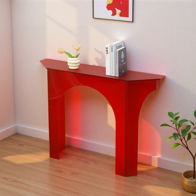 Console ArcAcrylique, H 33,46 po x l 47,24 po x P 11,02 po, Rouge