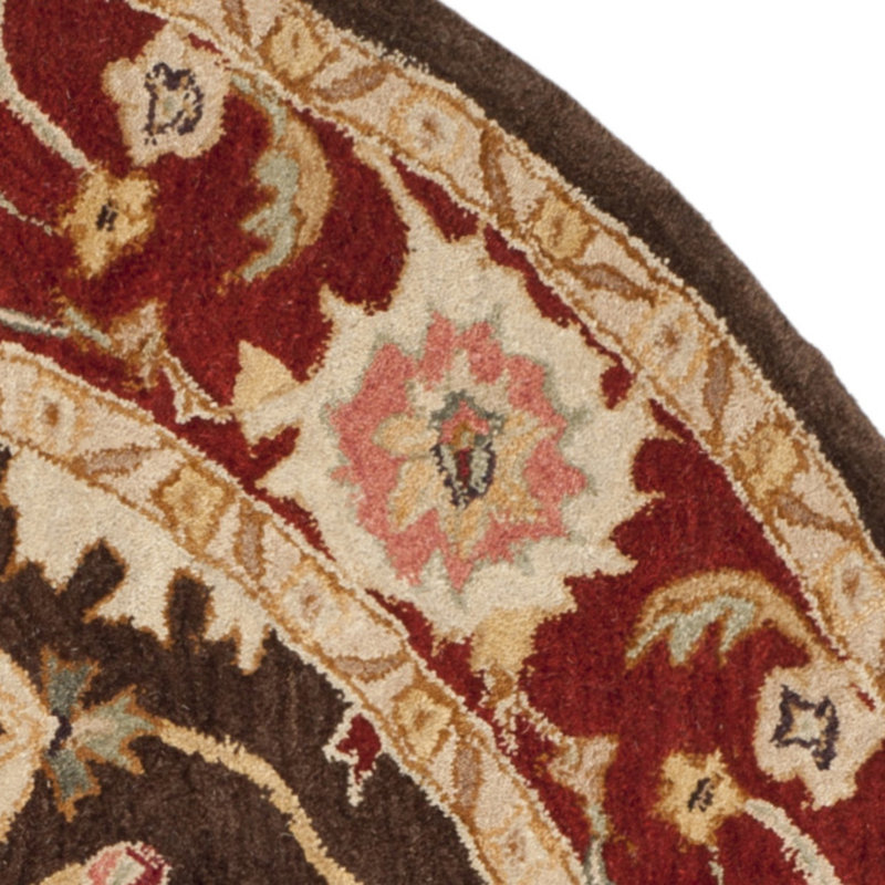 Ladd Wool Pile Oriental Rug, Round 6'
