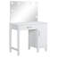 Ensemble coiffeuse Elijah blanc et gris foncé avec éclairage et tabouret