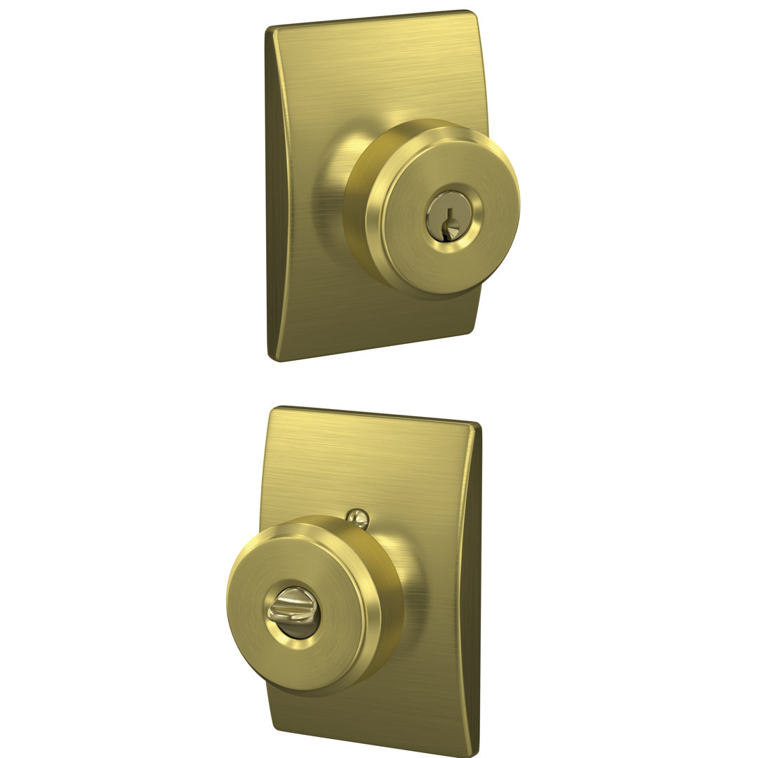 F Series Bowery Keyed Entry Knobset with Century Rosette Schlage 