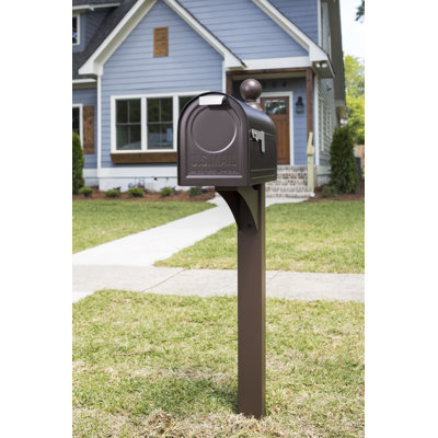 Northpointe Steel Post Mounted Mailbox with Magnetic Closure