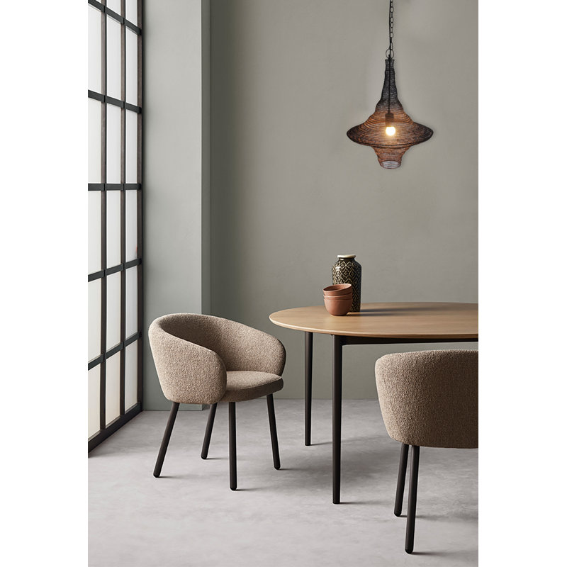 Luminaire suspendu 1 lumière noir satiné avec panier à chaîne, Noir satiné, H 80 po x l 16 po x P 16 po