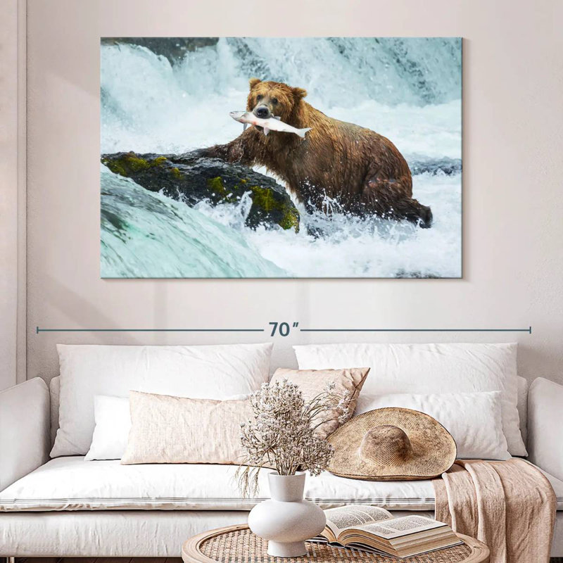 Simple Bear Fishing, 34" H x 51" W