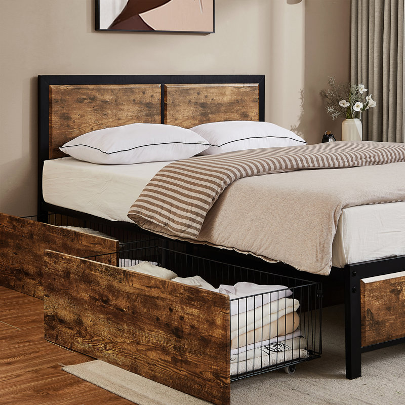  Ensemble de rangement sous le lit, H 13,4 po x l 39,9 po x P 19,7 po, Brun rustique