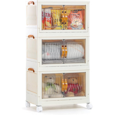 Lynnsie 3 Drawer Storage Drawer with Locking Wheels