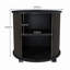 Ensemble de 2 tables de bout cylindriques de style Mid-Century moderne avec station de charge intégrée et porte coulissante, table de chevet ronde à 2 niveaux avec ports USB, table de chevet pour le salon et la chambre à coucher-740577936-740577943