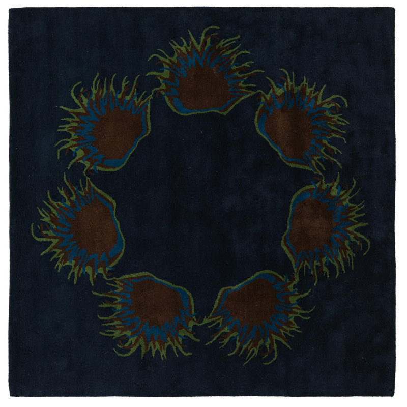 Tapis carré bleu marine Luna