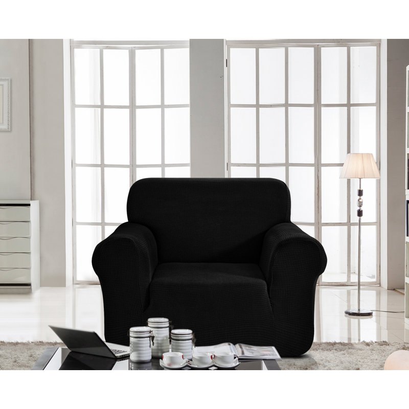 Housse pour fauteuil à coussins carrés, Noir