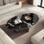 Table basse de luxe ovale en marbre clair-107425174