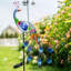 Métal paon en métal lumières solaires piquets de jardin imperméables lumières de paysage solaire boule de verre décoration de jardin extérieur