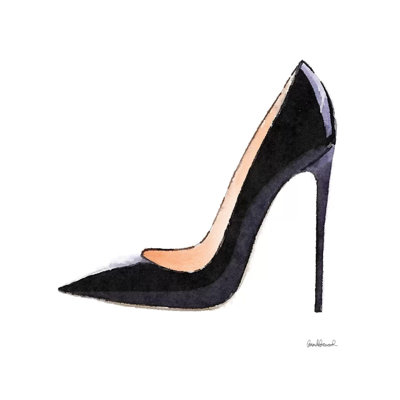 Tall Black High Heel by Amanda Greenwood - Wrapped Canvas Painting