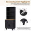 Armoire de rangement Farmhouse avec 4 pieds en bois massif, bibliothèque à 5 niveaux et tablettes réglables, garde-manger et meuble multimédia de salon, noir-1913436219