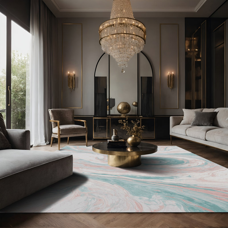 Tapis beige soyeux et moelleux, Rectangle 2 pi x 3 pi