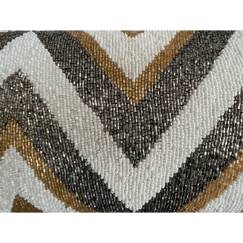 Cosmos Shimmering Hand-Beaded Throw Pillow