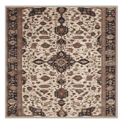 Machine Washable Persian Brown Area Rug