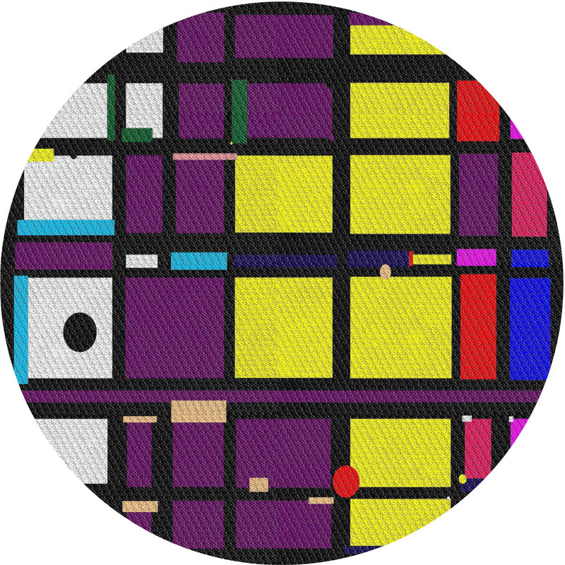 Prudhomme Geometric Indoor Rug, Round 7'