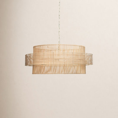 Gaia 2 Light Rattan Dimmable Pendant