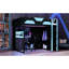Lit mezzanine en bois pleine grandeur bleu nuage avec lumières, charge, multi-rangement et support pour une chambre organisée efficace-129943948