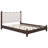 Queen Size Wood Platform Bed with Upholstered Scalloped Headboard – Modern Black/White Bedroom Furniture, Espresso Frame+Beige Fabric-1156450554-1156450437