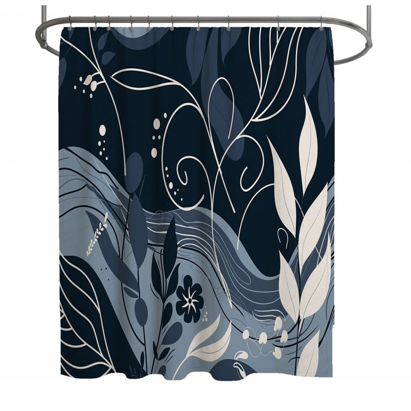 Rideau de douche floral - Art Bathroom Decor_12379, H 93 po x l 70 po