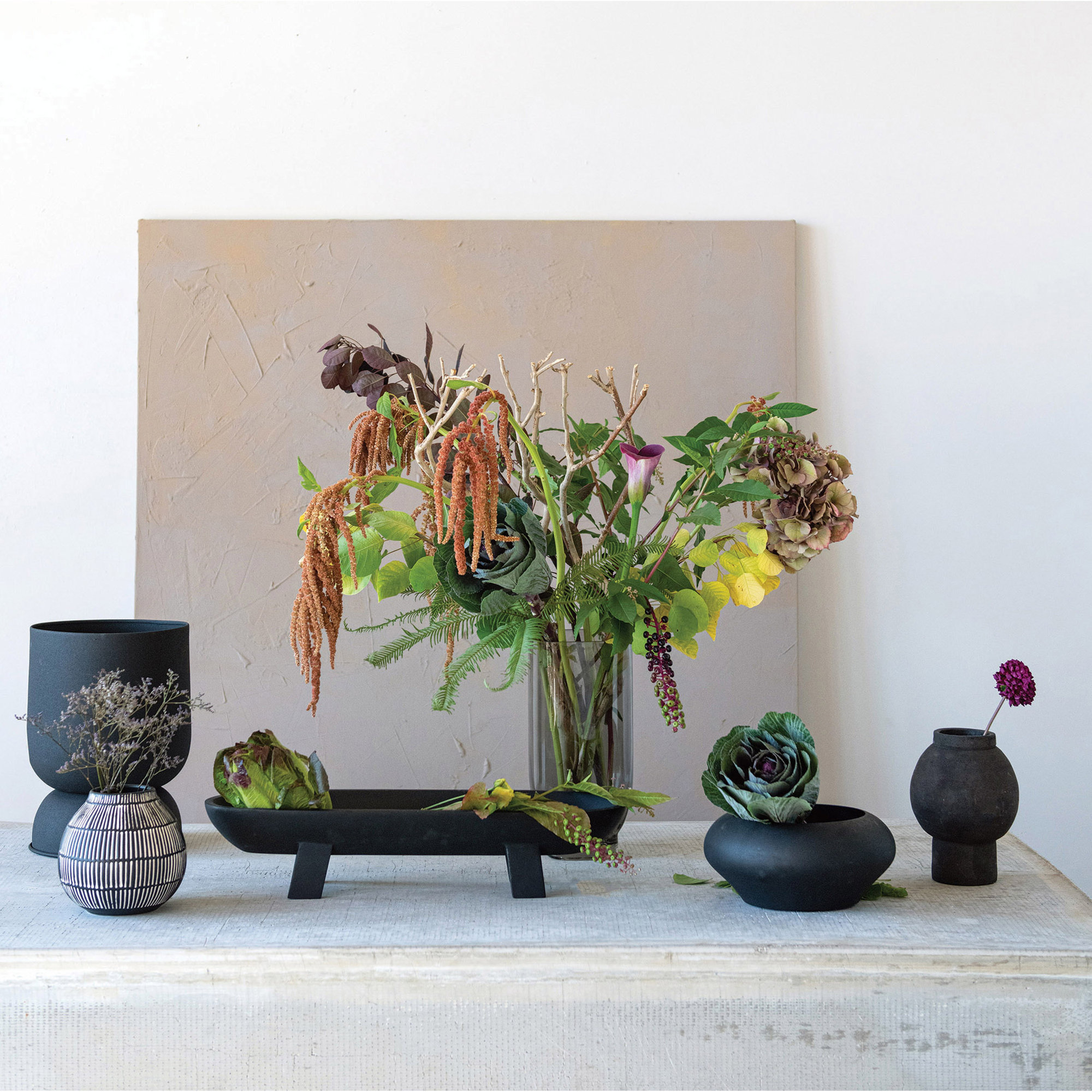 Wood Serving Bowl, Black
