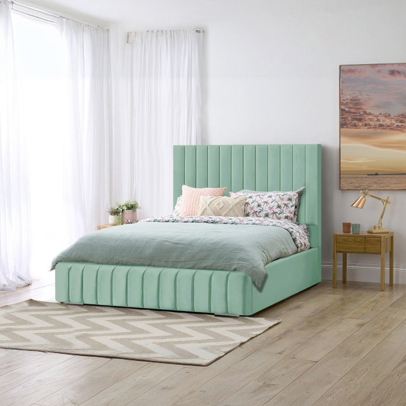 Akarsh Upholstered Bed, Duck Egg, Super King (6')