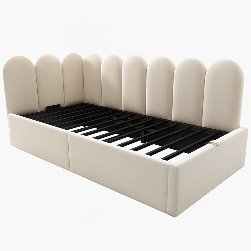 Upholstered Daybed With Storage And Metal Slatted Frame, A Multi - Functional Sofa Bed Ideal For Small Spaces And Comfortable Resting