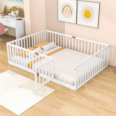 Floor Bed with High Fence Railings