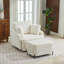 Chaise pivotante rembourrée avec repose-pieds avec rangement-102361024