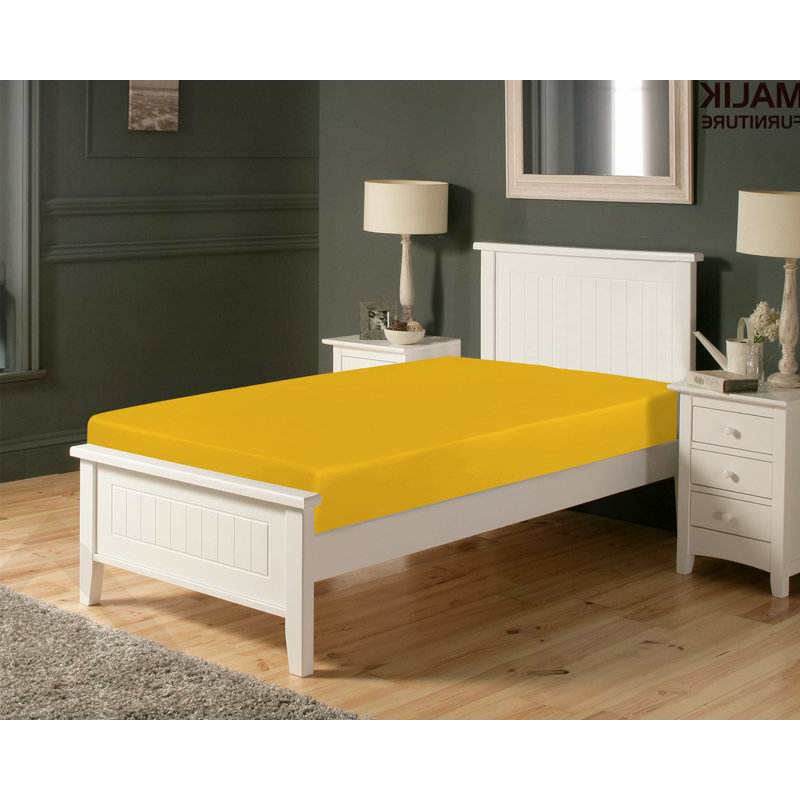 Pelletier Microfiber Plain Weave / Muslin Fitted Sheet, Ochre, Double (4'6)