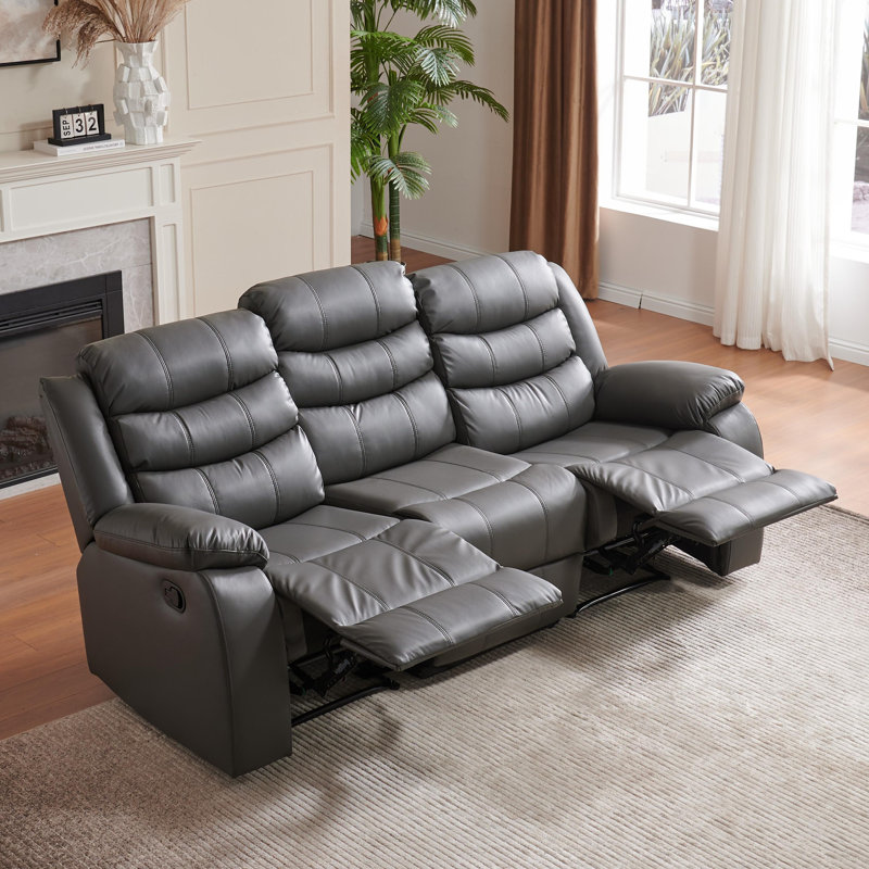 Canapé inclinable 3 places Lacreta Humes Air, Gris