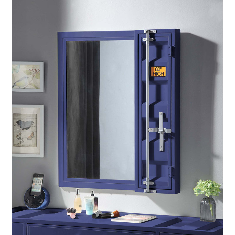 Miroir de salle de bain, Bleu