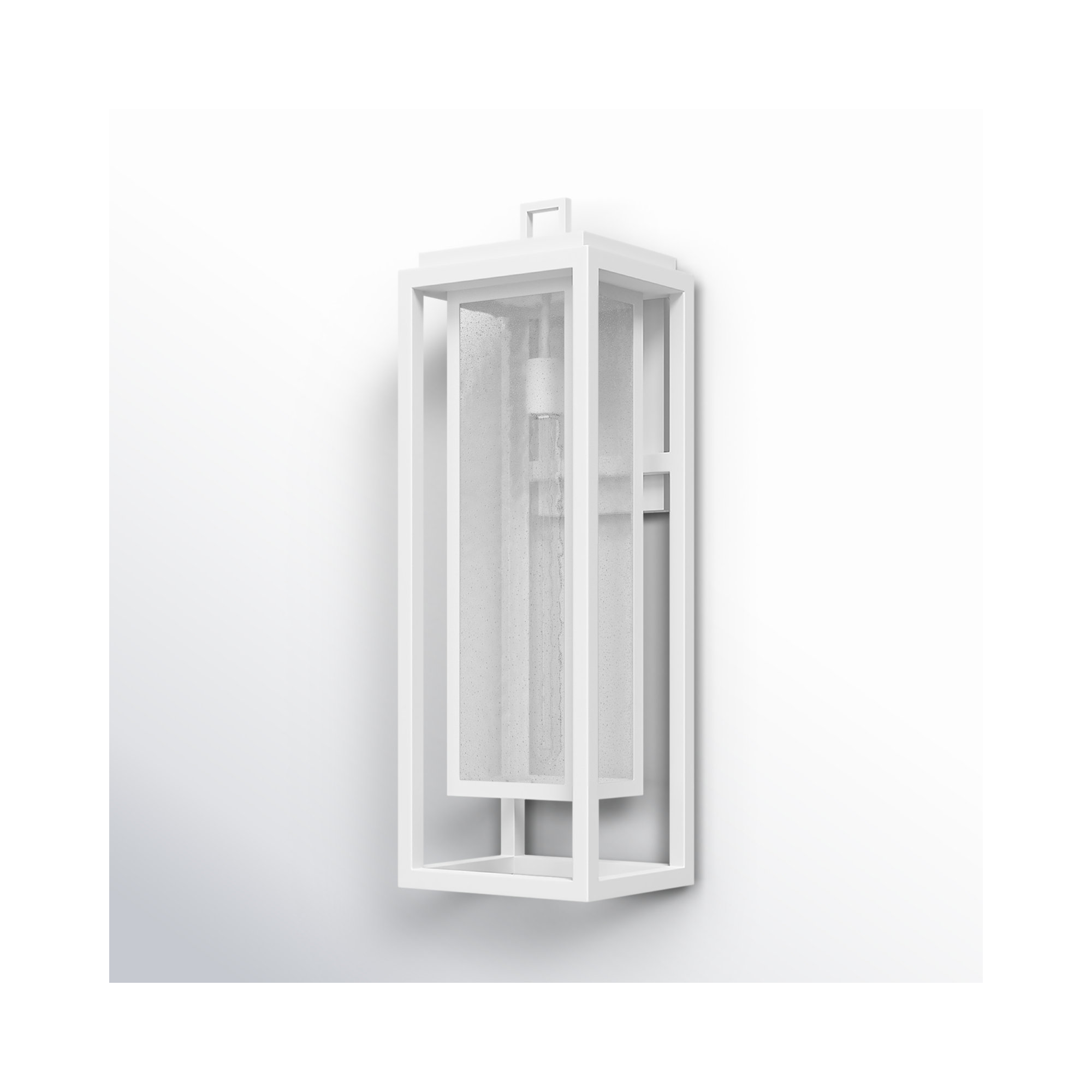 Single Light Outdoor Wall Light, 27" H x 9" W x 8.5" D, Textured White