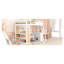 Lit mezzanine blanc avec tablettes, bureau - matériaux utilisés
