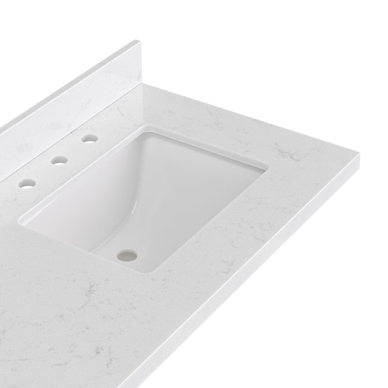 Thornaby 72'' Solid Wood Double Bathroom Vanity with 1.5'' Carrara Quartz Top, Rectangular, Vintage Green
