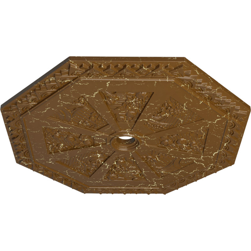 Médaillon de plafond Endurathane rose, DO 30 7/8 po x P 3 5/8 po x P 1 3/8 po (convient aux auvents jusqu'à 5 1/4 po), finition perle noire peinte à la main