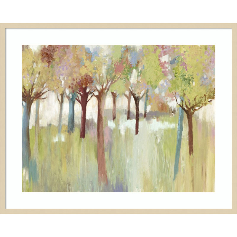 «Colorful Forest» par Allison Pearce, impression sur bois encadrée, H 33 po x l 41 po