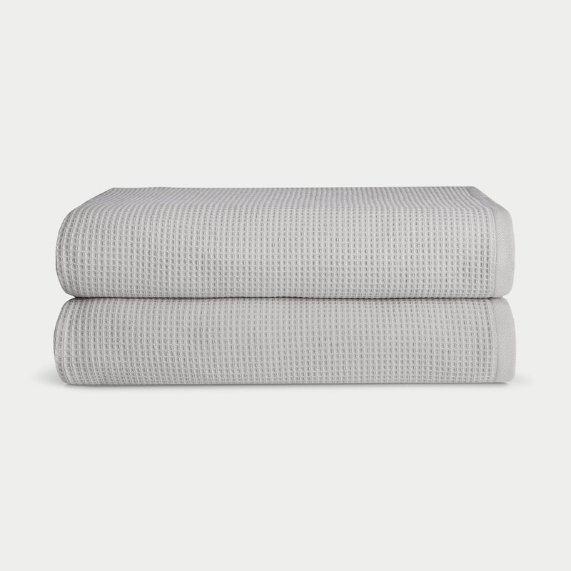 Waffle Bath Sheets, Gray