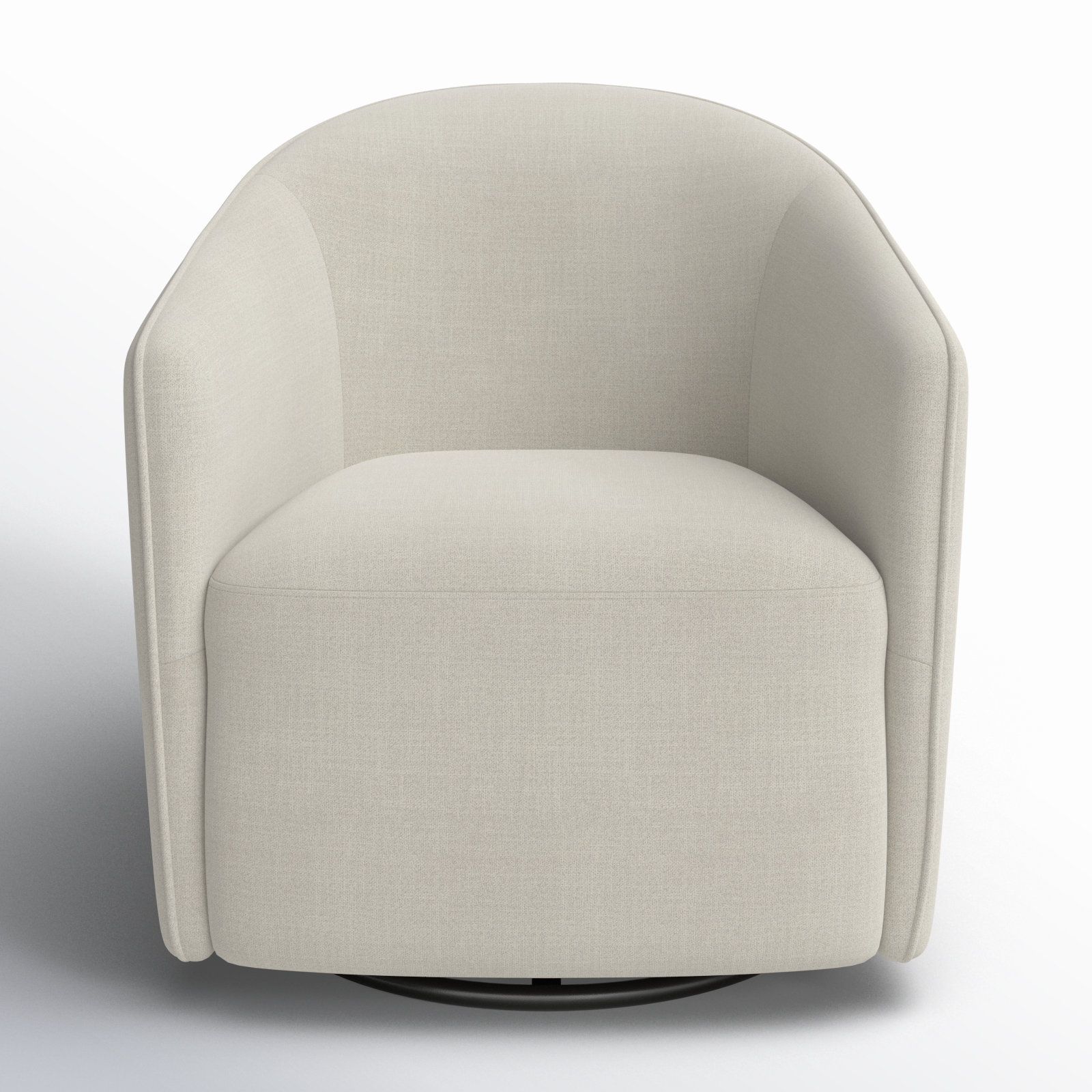 Caines Linen Swivel Barrel Chair, Effie Linen Performance Linen