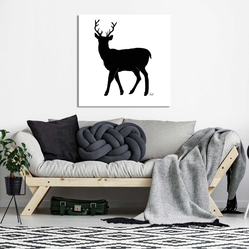 «Deer Silhouette», impression, H 18 po x l 18 po x P 1 po, Toile tendue