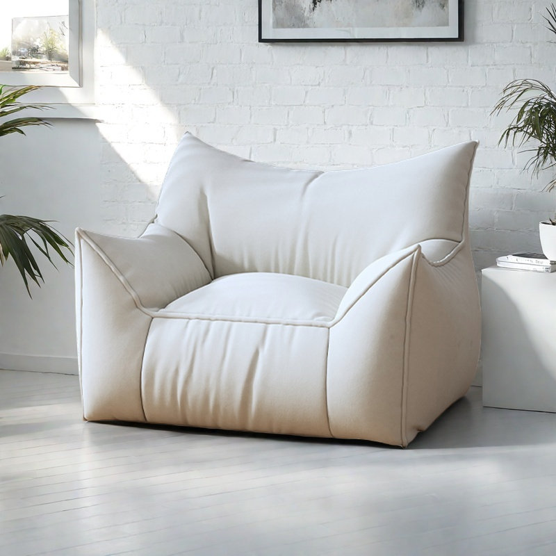 Canapé à billes rétro, Polyester blanc