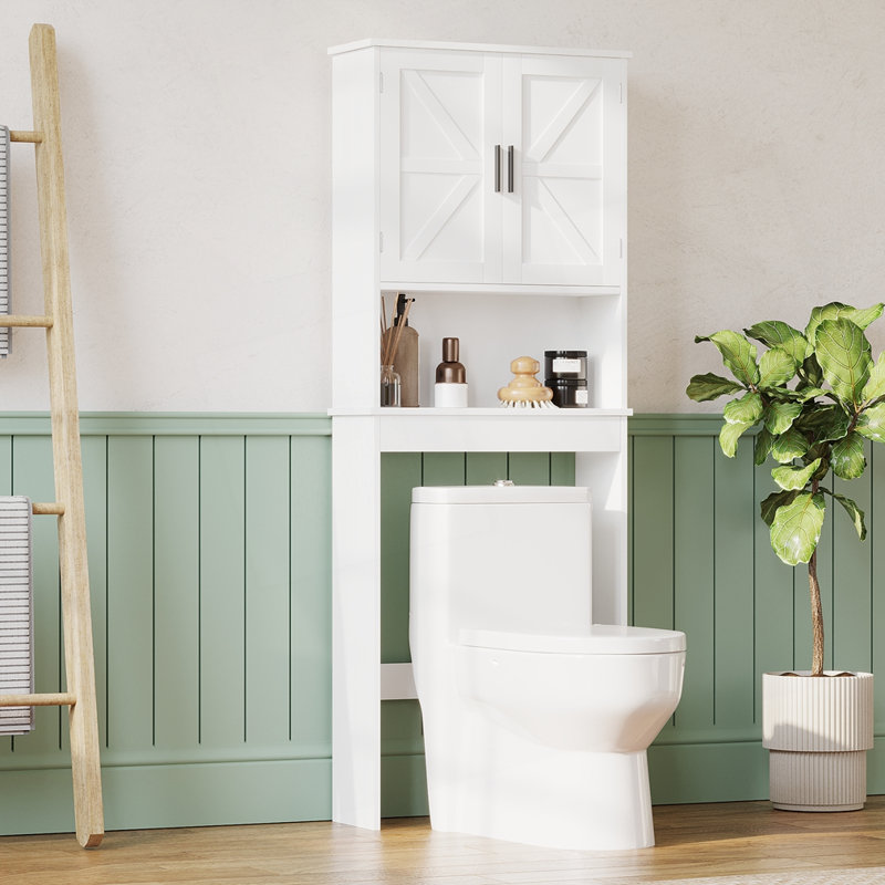 Armoire de rangement au-dessus de la toilette avec tablette réglable