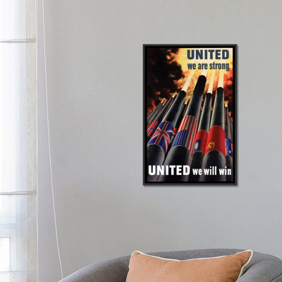 « wwii poster united we is win », affiche rétro sur toile