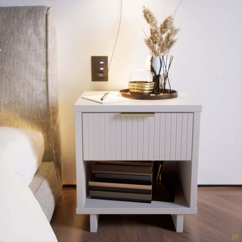 Granville 18" Nightstand   (1-Drawer), Black