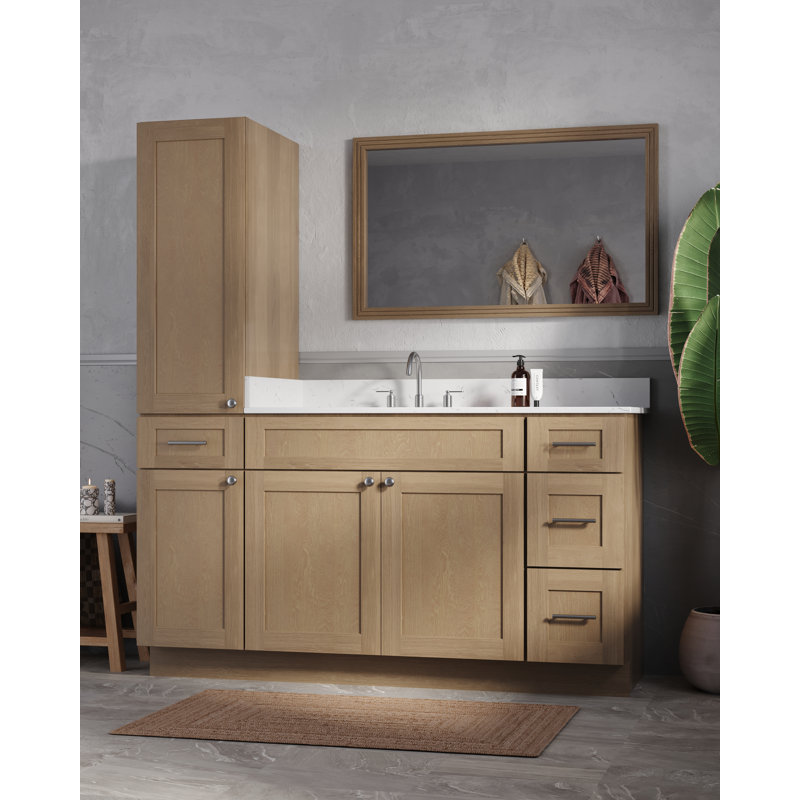 Meuble-lavabo simple 63 po Disar, Chêne naturel