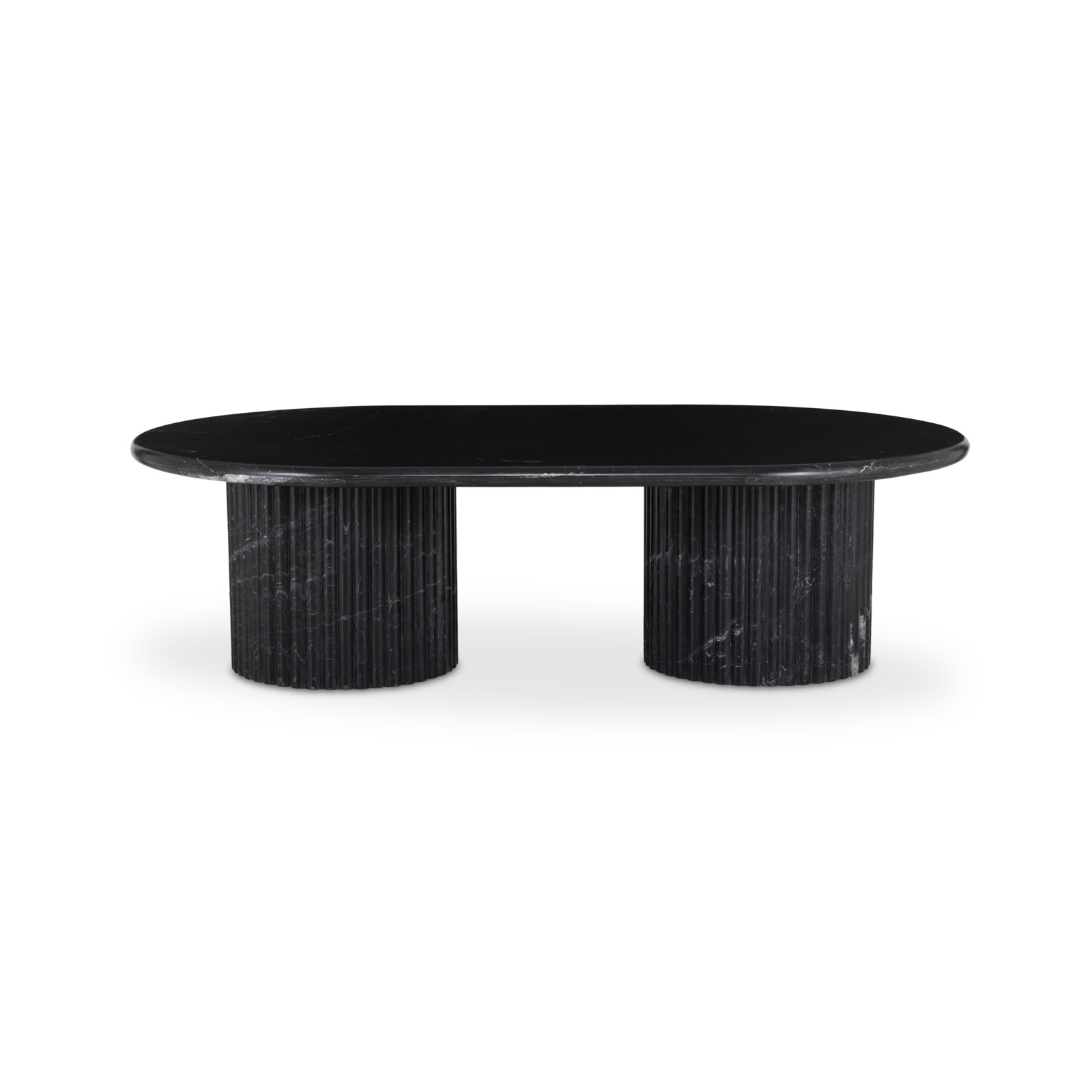 Verbana Single Coffee Table, Black Scalloped